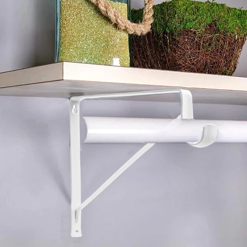LANMIERT Heavy Duty Closet Rod Bracket 10.8”x10.8” Closet Rod Holders Support Right Angle Closet Shelf Bracket for Revive Your Sagging Rod - Image 5